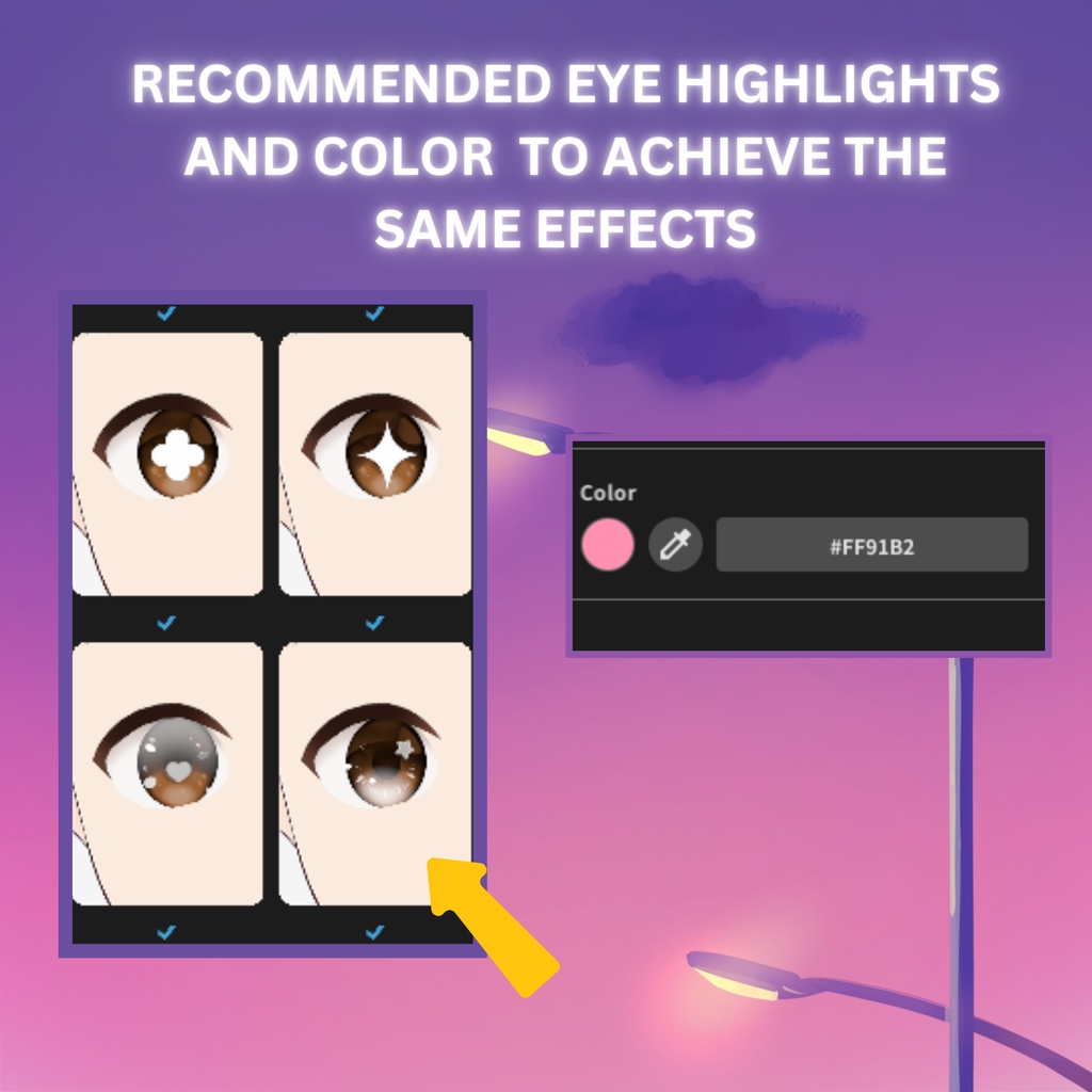 パンプキンチャームアイリス (Vroidテクスチャ - 手描き) - Pumpking Charm Iris Vroid Eye Texture (Handpainted)