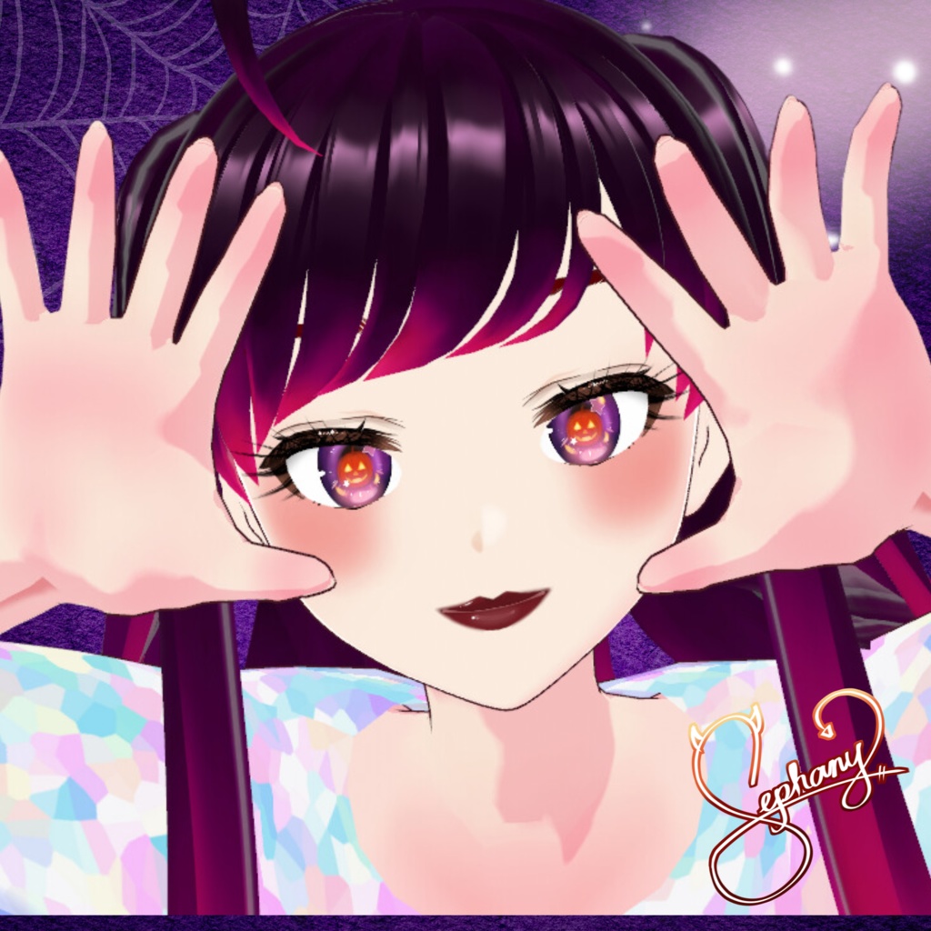 パンプキンチャームアイリス (Vroidテクスチャ - 手描き) - Pumpking Charm Iris Vroid Eye Texture (Handpainted)