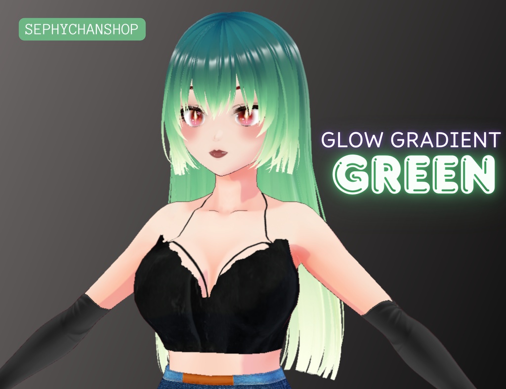 VRoid Hair Glow Gradient Texture – 6 Colors