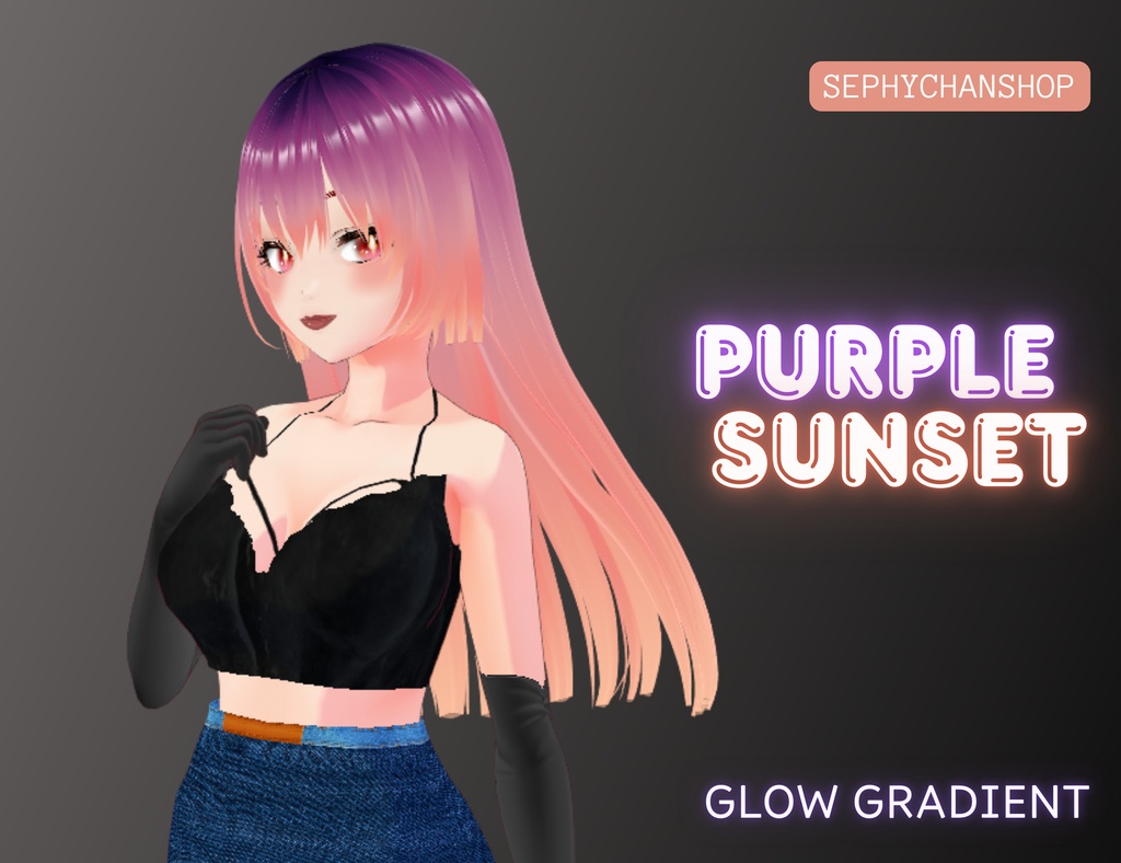 VRoid Hair Glow Gradient Texture – 6 Colors