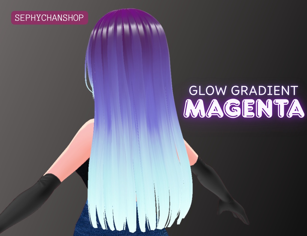 VRoid Hair Glow Gradient Texture – 6 Colors