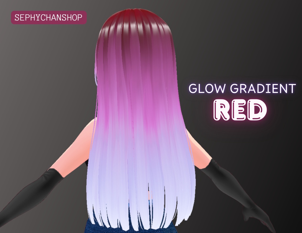VRoid Hair Glow Gradient Texture – 6 Colors