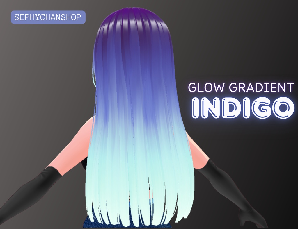 VRoid Hair Glow Gradient Texture – 6 Colors