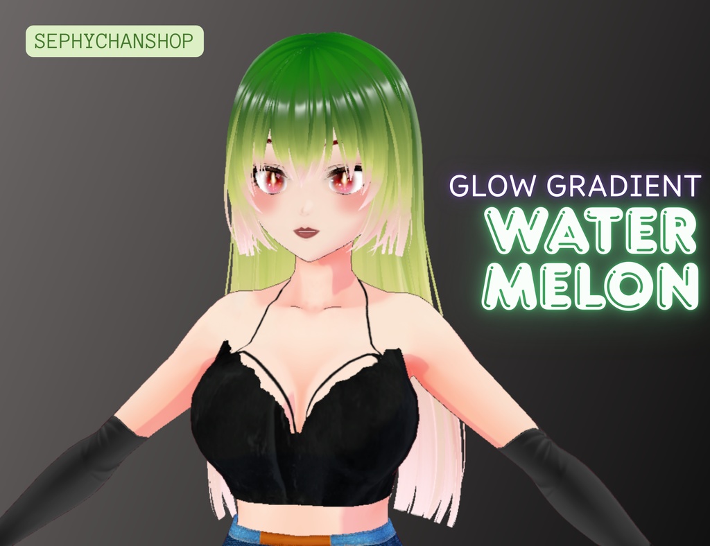 VRoid Hair Glow Gradient Texture – 6 Colors