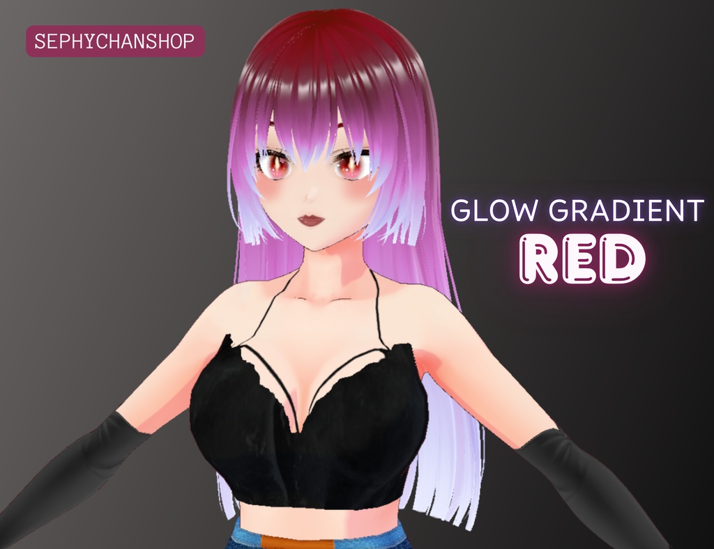 VRoid Hair Glow Gradient Texture – 6 Colors