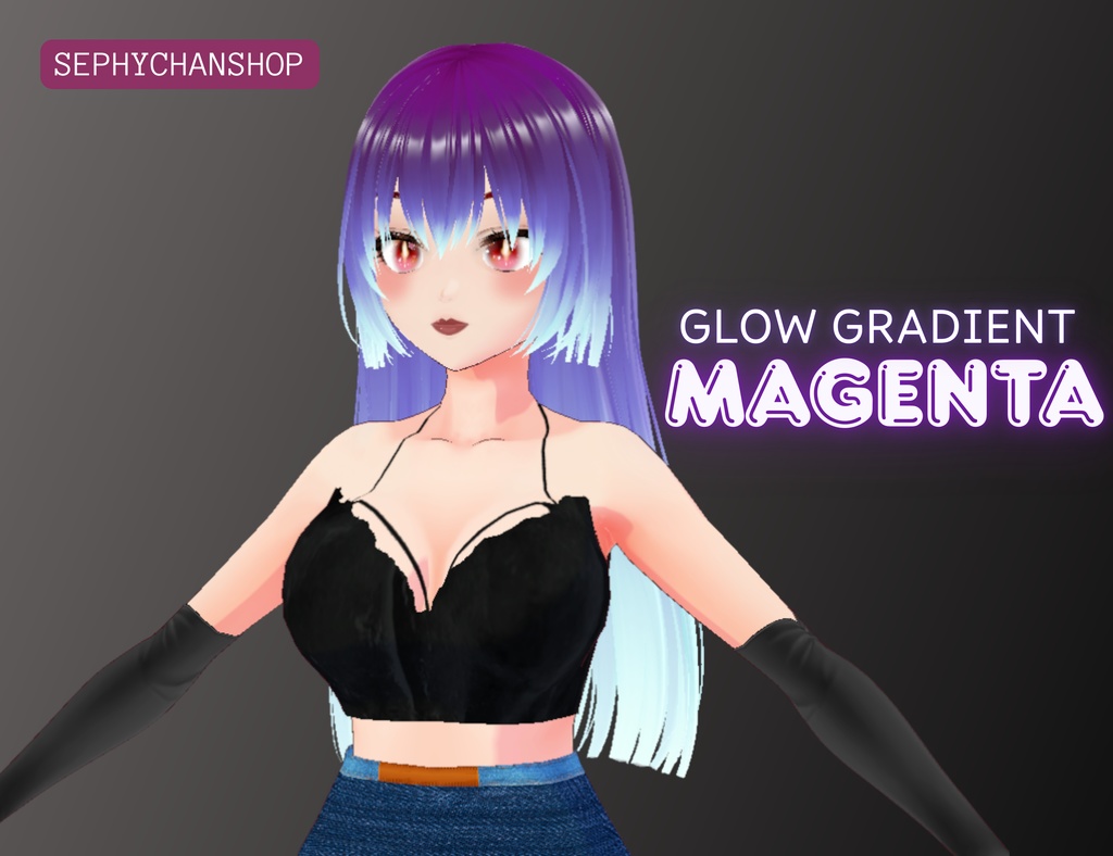 VRoid Hair Glow Gradient Texture – 6 Colors
