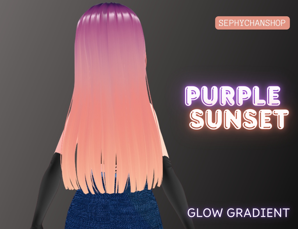 VRoid Hair Glow Gradient Texture – 6 Colors