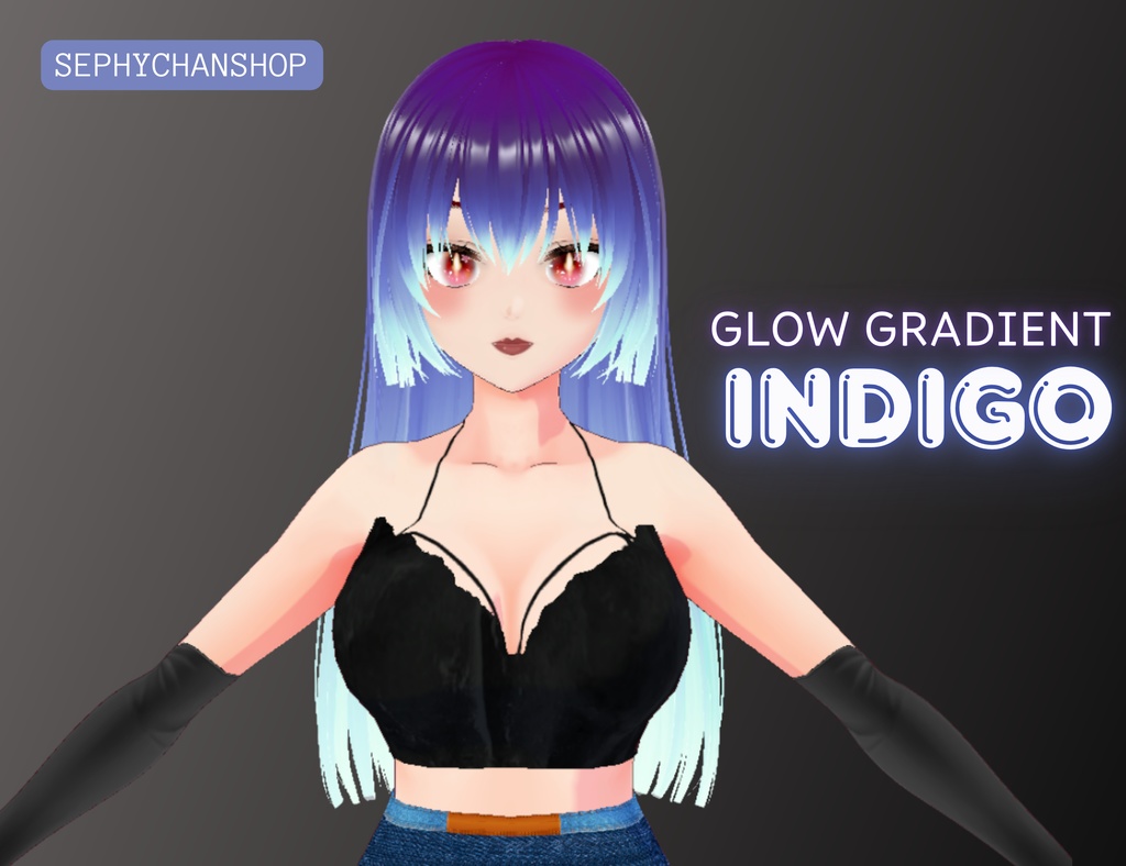 VRoid Hair Glow Gradient Texture – 6 Colors