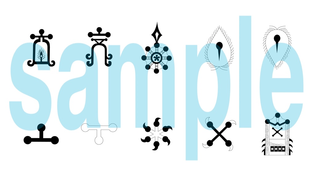 三種の神器モチーフ 紋章イラスト素材（ai／PNG）｜商用利用可