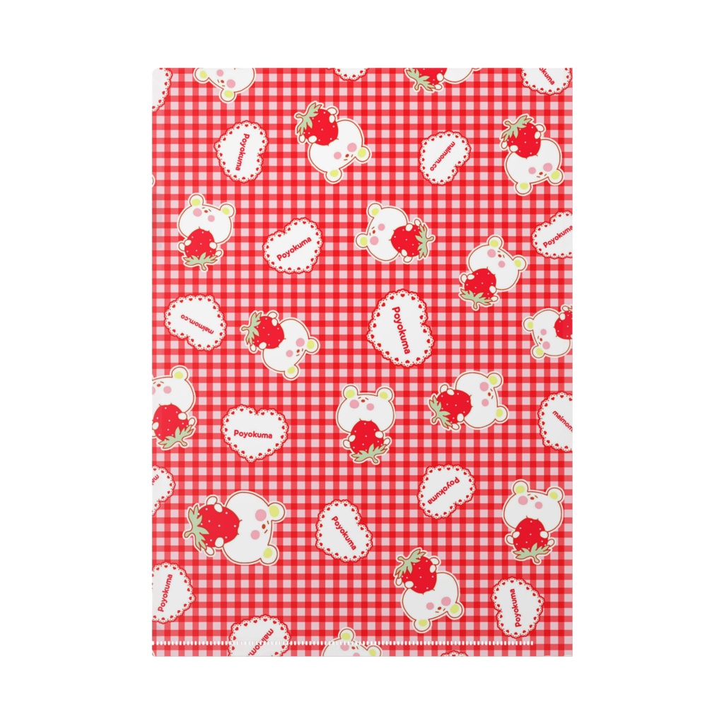 Poyokumaいちごチェッククリアファイル