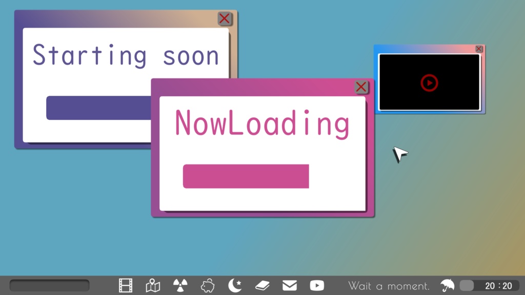 【Vtuber/配信者向け】デスクトップ風待機画面