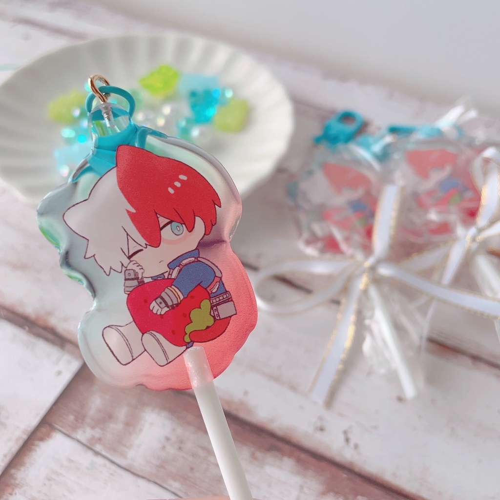 ねころき棒付きキャンディアクリルキーホルダー