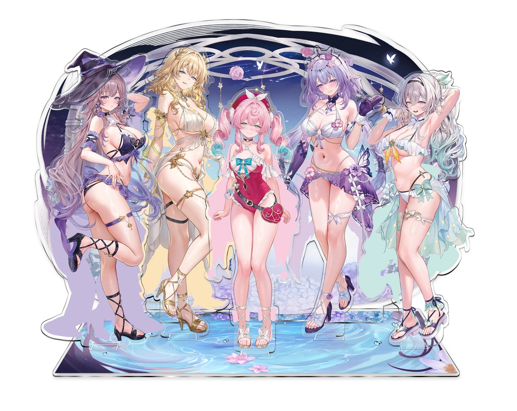 【C106 予約通販 】永劫の水着 アクリルフィギュア セット (特典の背景ボード付き) 崩壊スターレイル