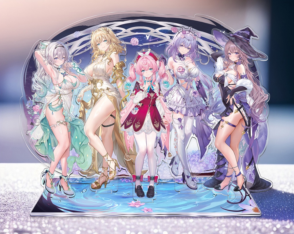 【C106 予約通販 】永劫の水着 アクリルフィギュア セット (特典の背景ボード付き) 崩壊スターレイル