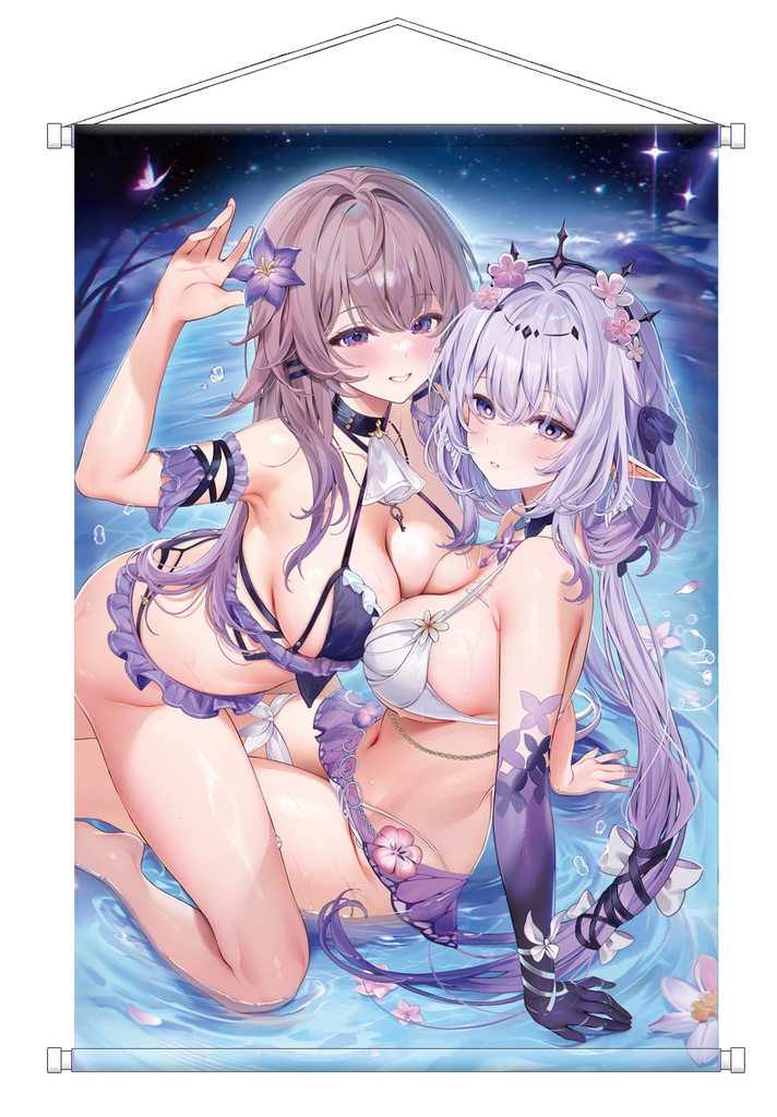 【C106受注生産 】 夏の水着 キャストリス&ヘルタ ホタル - タペストリー