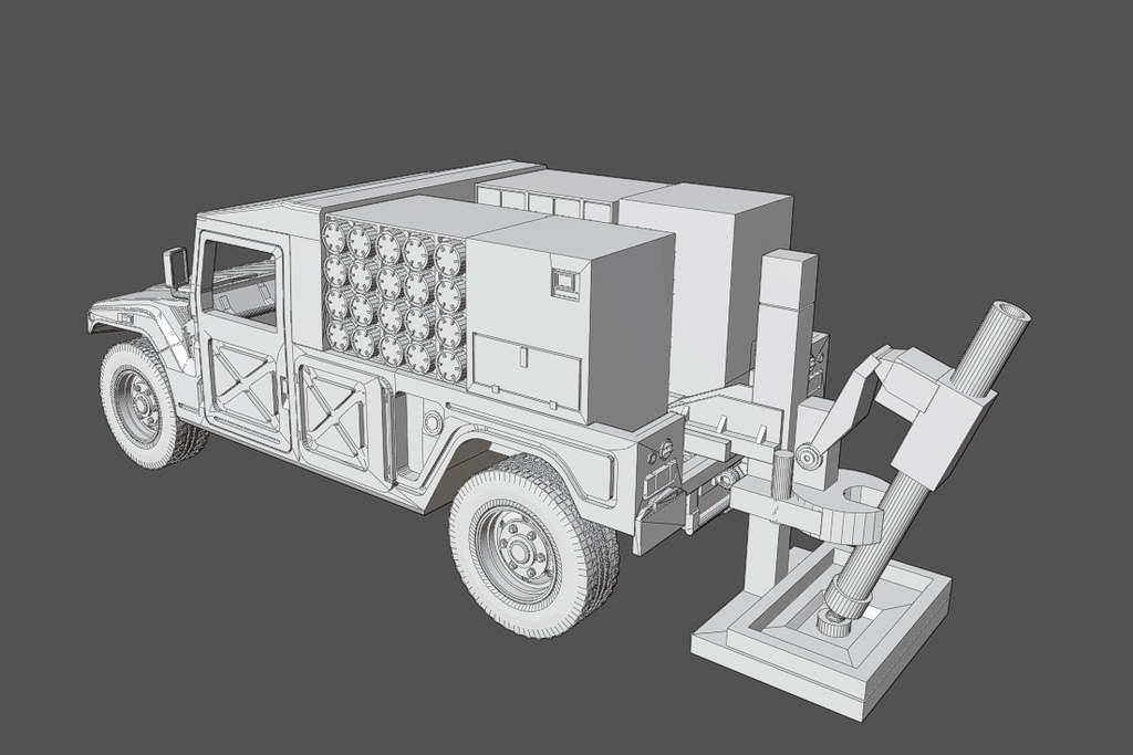 1/144 高機動車(自走120mm迫撃砲) 3Dプリント用フリー素材