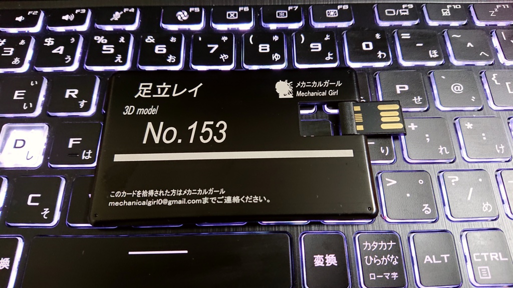 足立レイ 固有ナンバー入り3Dモデル(USBメモリパッケージ版)