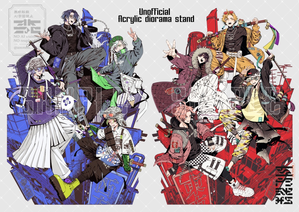 【非公式】東西ヒーロー　ジオラマアクリルスタンド