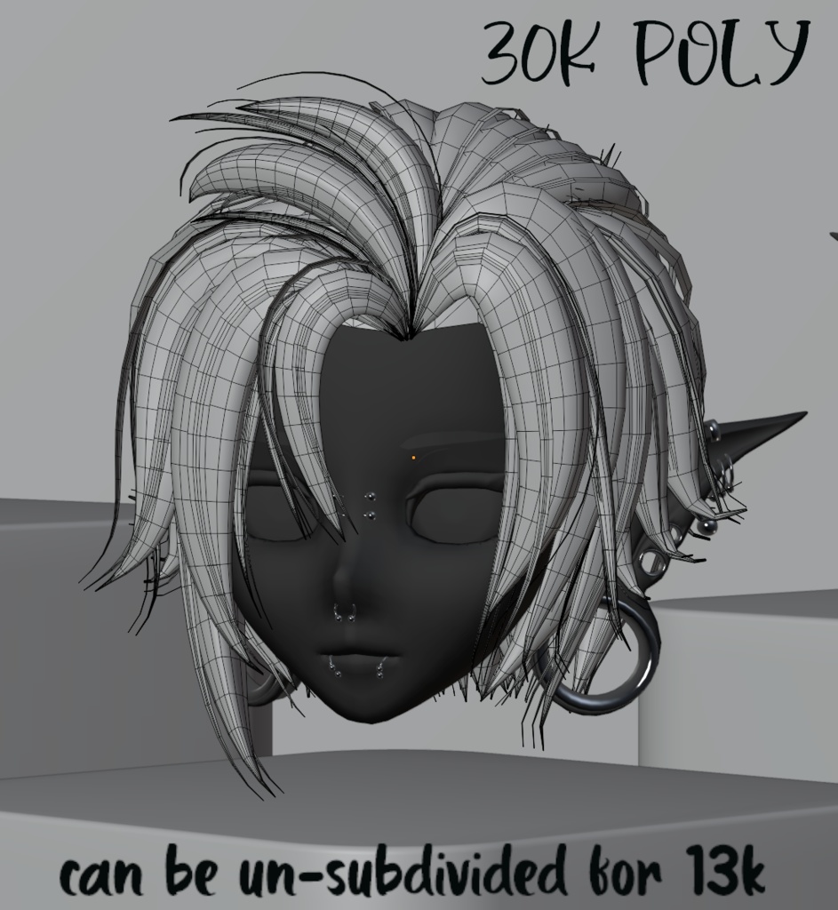 Short Messy Hair for Avatar and MMD