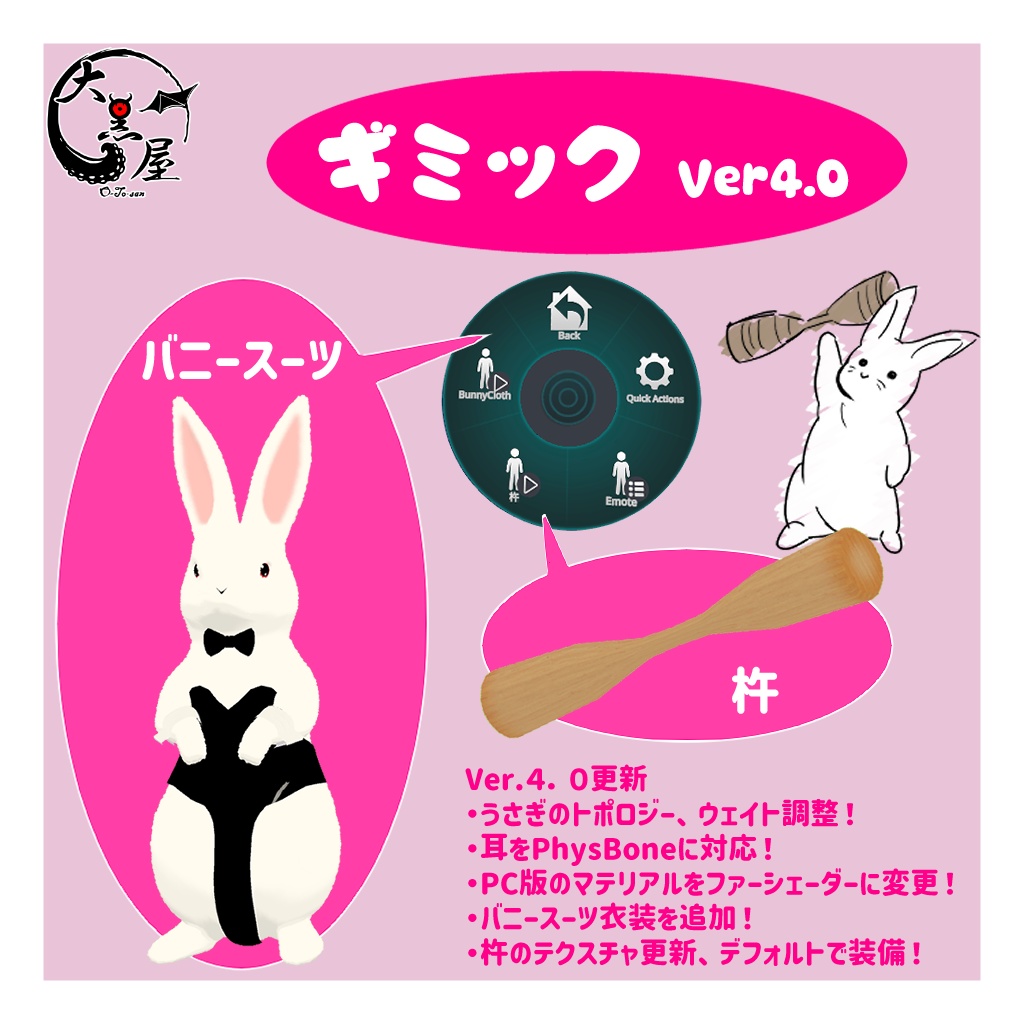 うさぎ(VRChat想定3Dモデル)