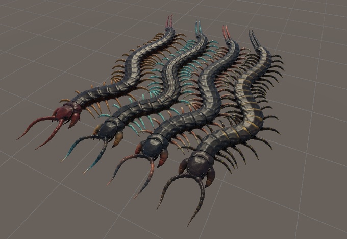 百足/Mukade(centipede)【VRChat想定3Dモデル】