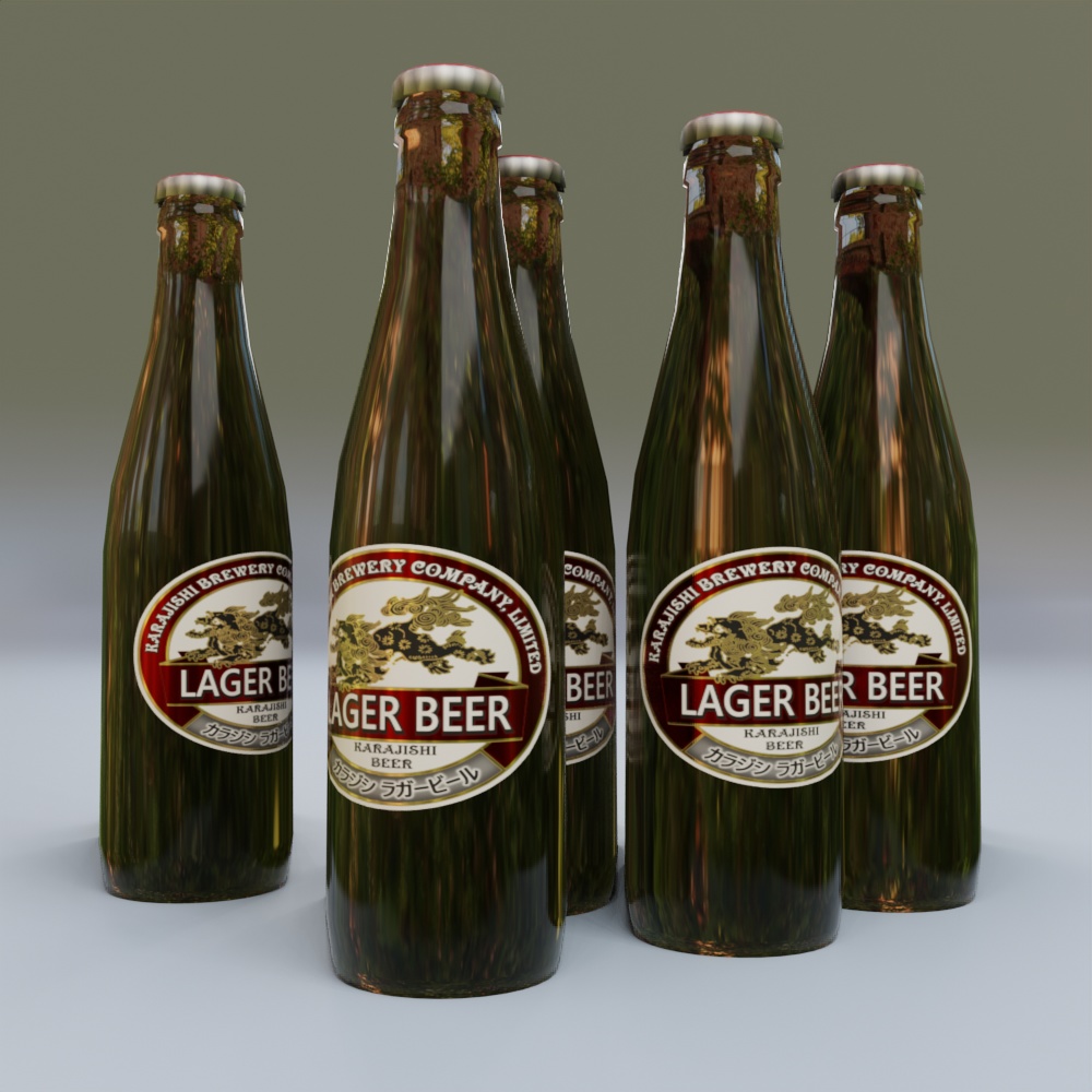 【3Dモデル】ビールケースとビール瓶