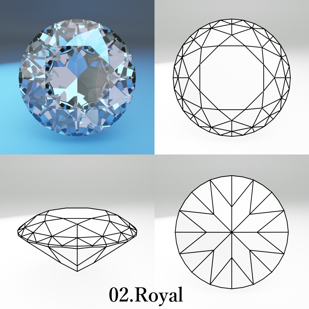 【3Dモデル】カット宝石