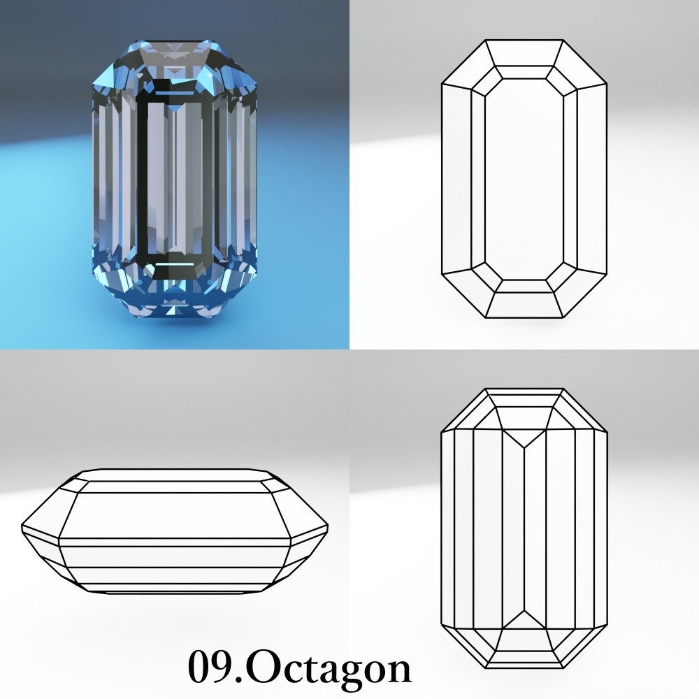 【3Dモデル】カット宝石