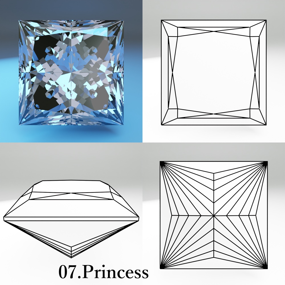 【3Dモデル】カット宝石