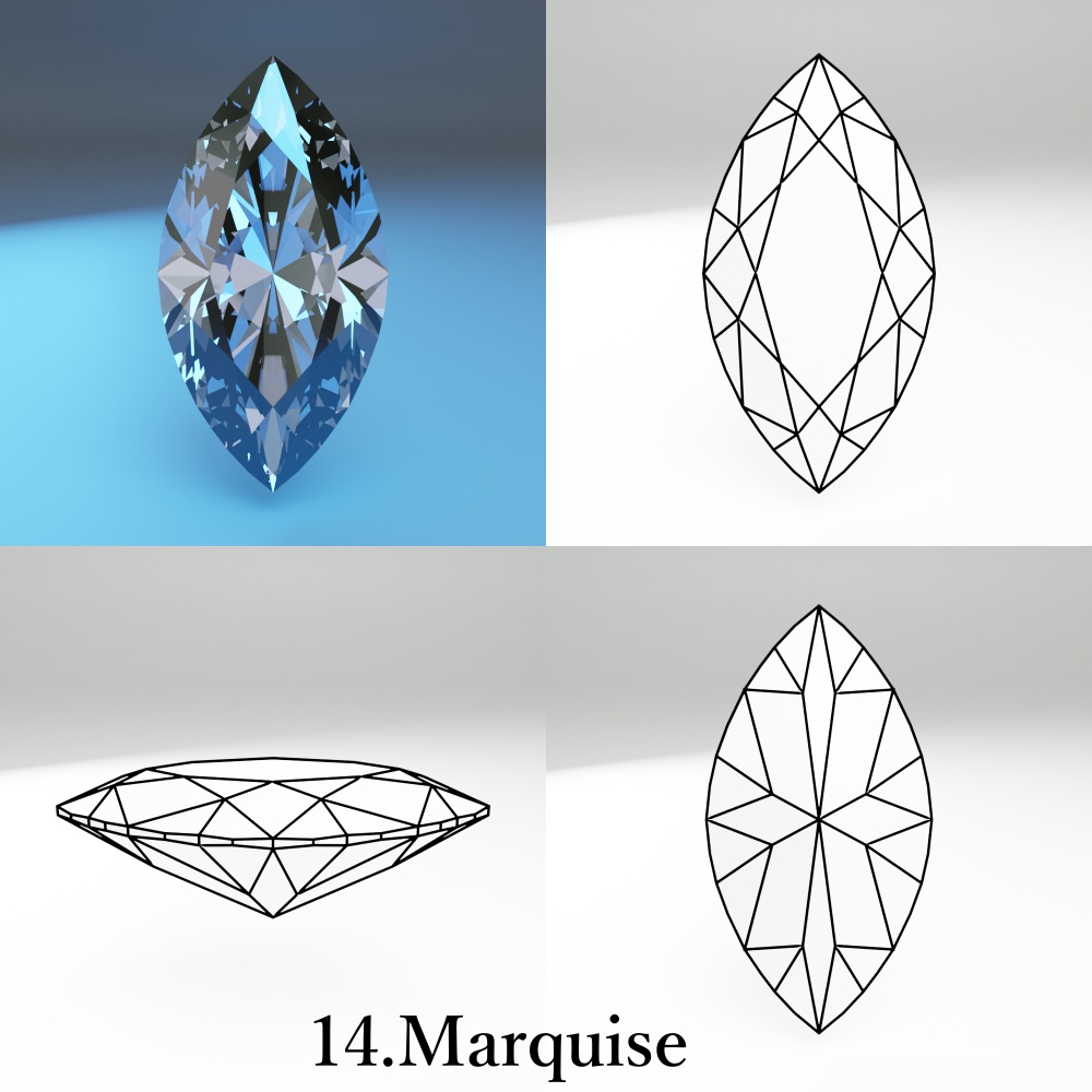 【3Dモデル】カット宝石