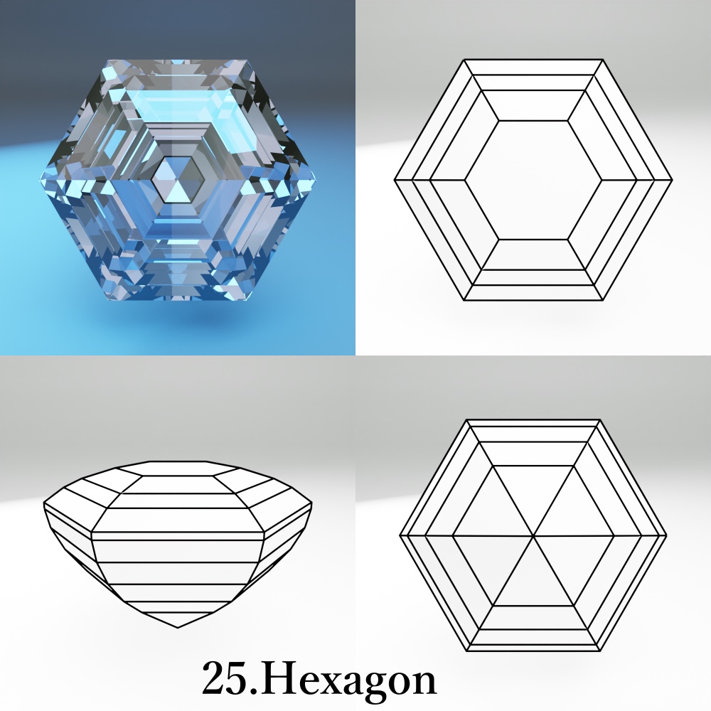 【3Dモデル】カット宝石