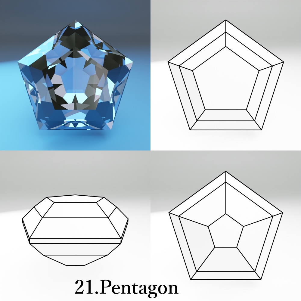 【3Dモデル】カット宝石