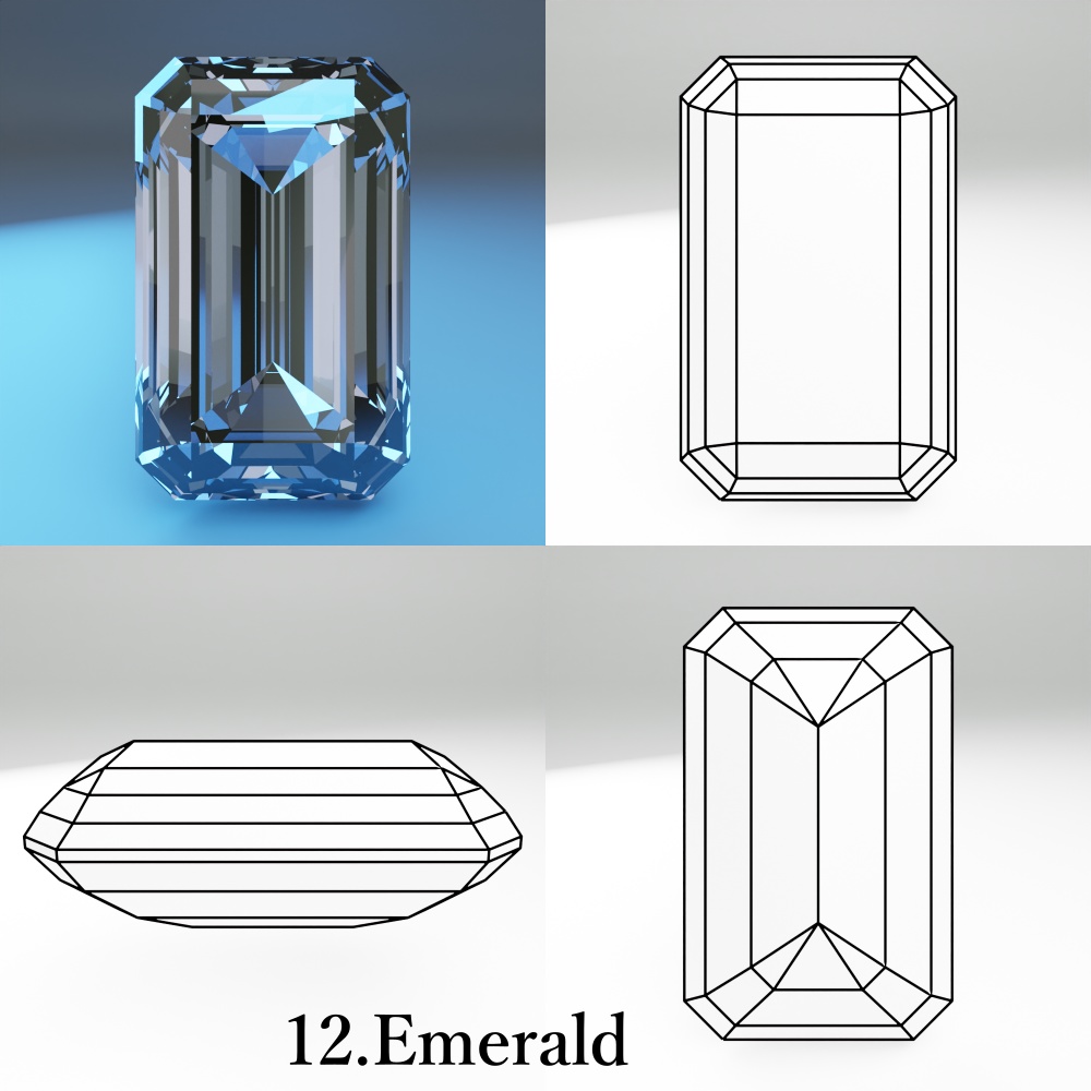 【3Dモデル】カット宝石