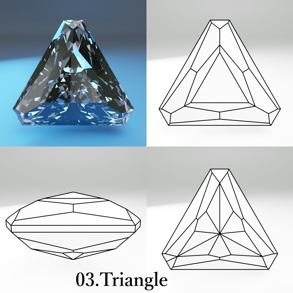 【3Dモデル】カット宝石