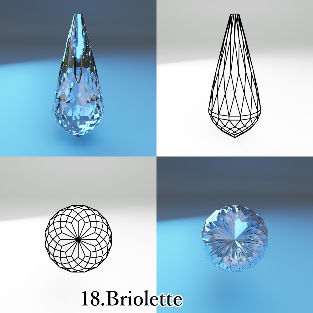 【3Dモデル】カット宝石