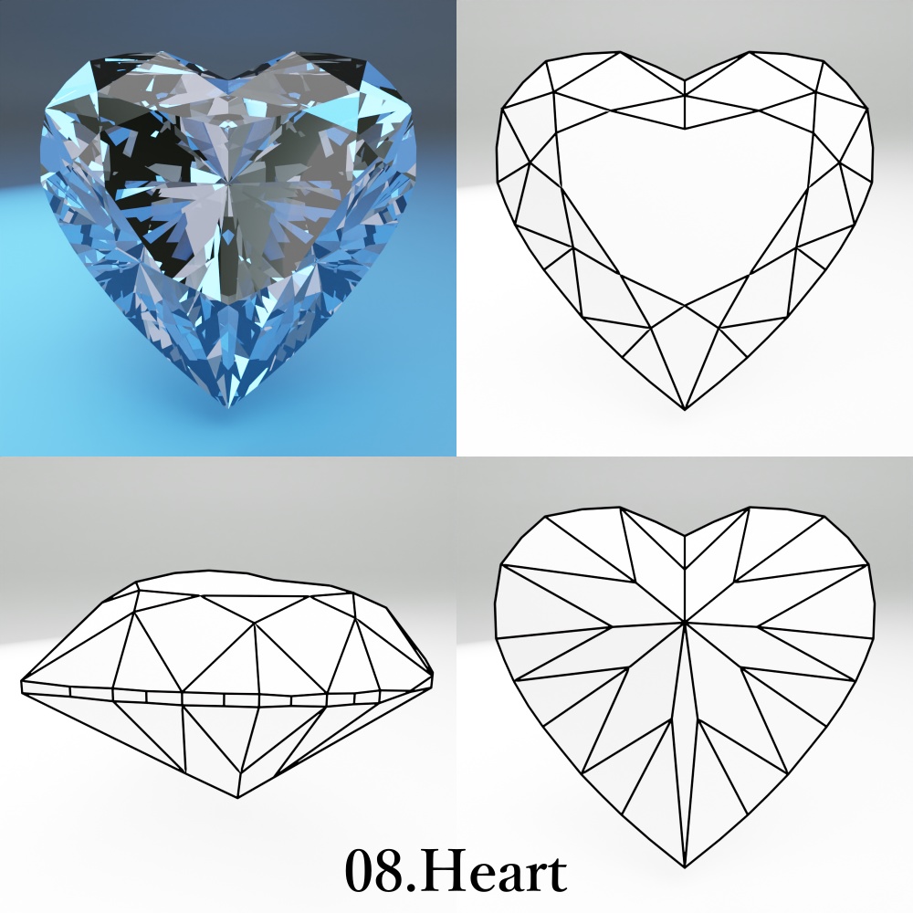 【3Dモデル】カット宝石