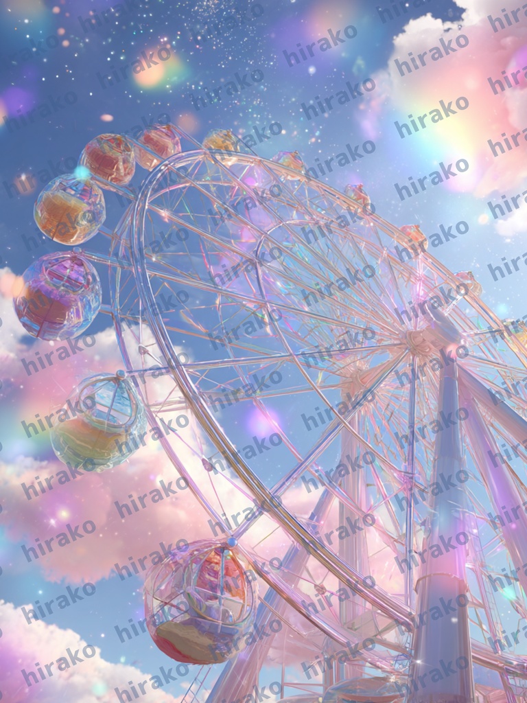 艶感・キラキラ・透明感アート壁紙 観覧車
