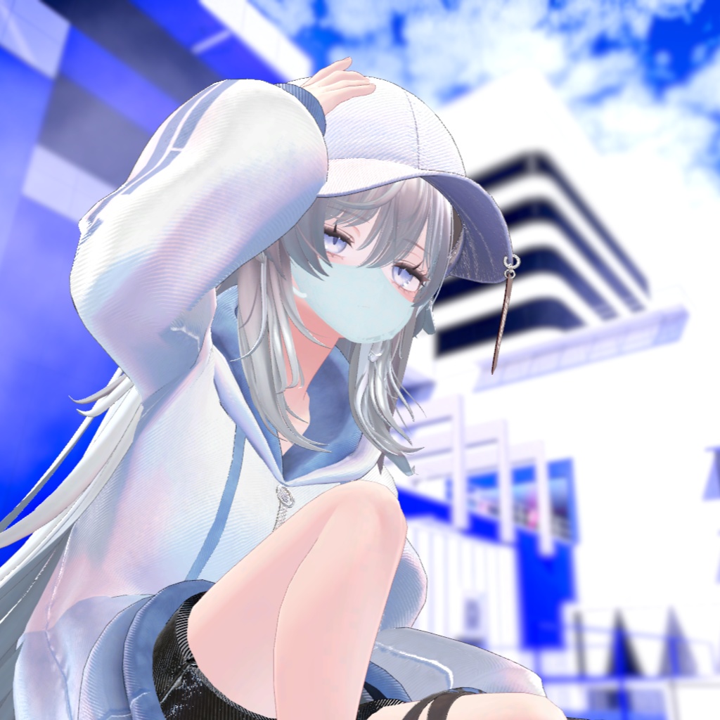 【VRChat想定】 Ash Veil Whispers 【VRC Accessories】