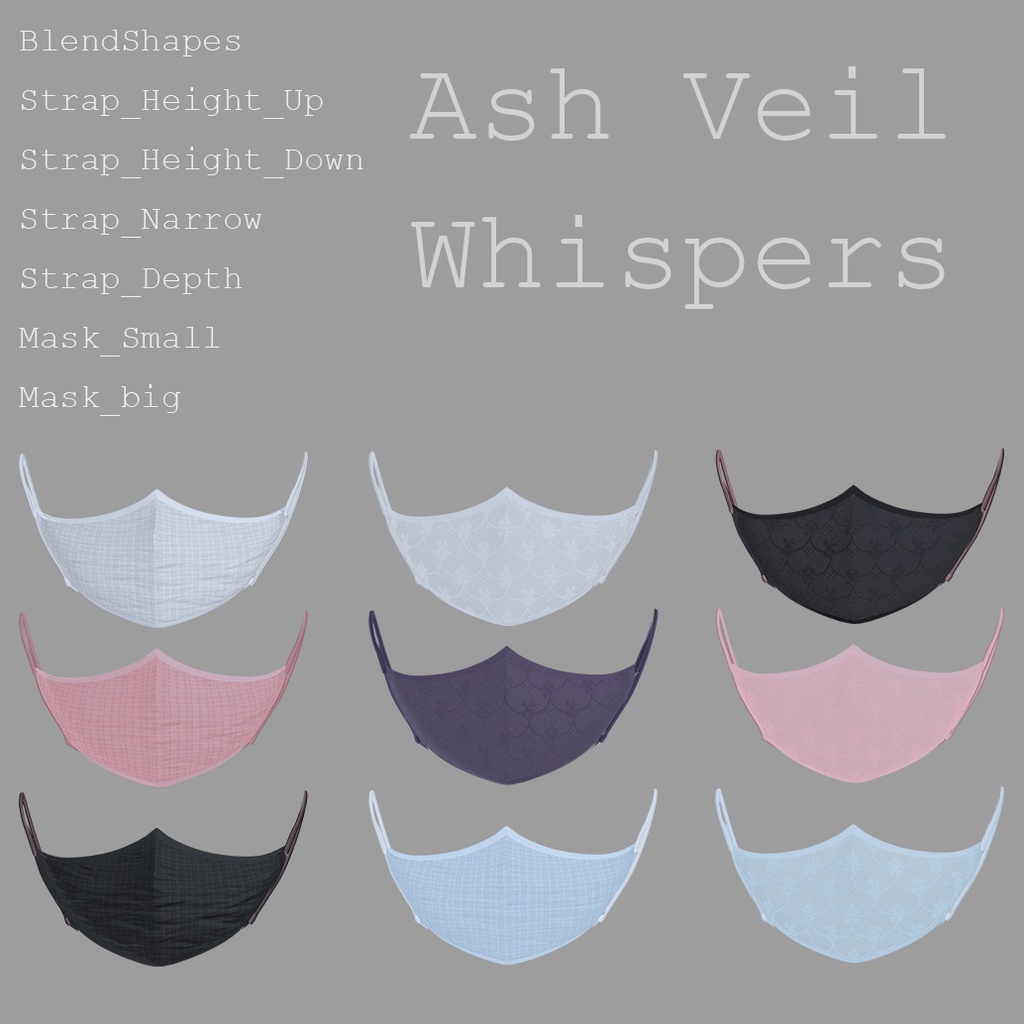 【VRChat想定】 Ash Veil Whispers 【VRC Accessories】