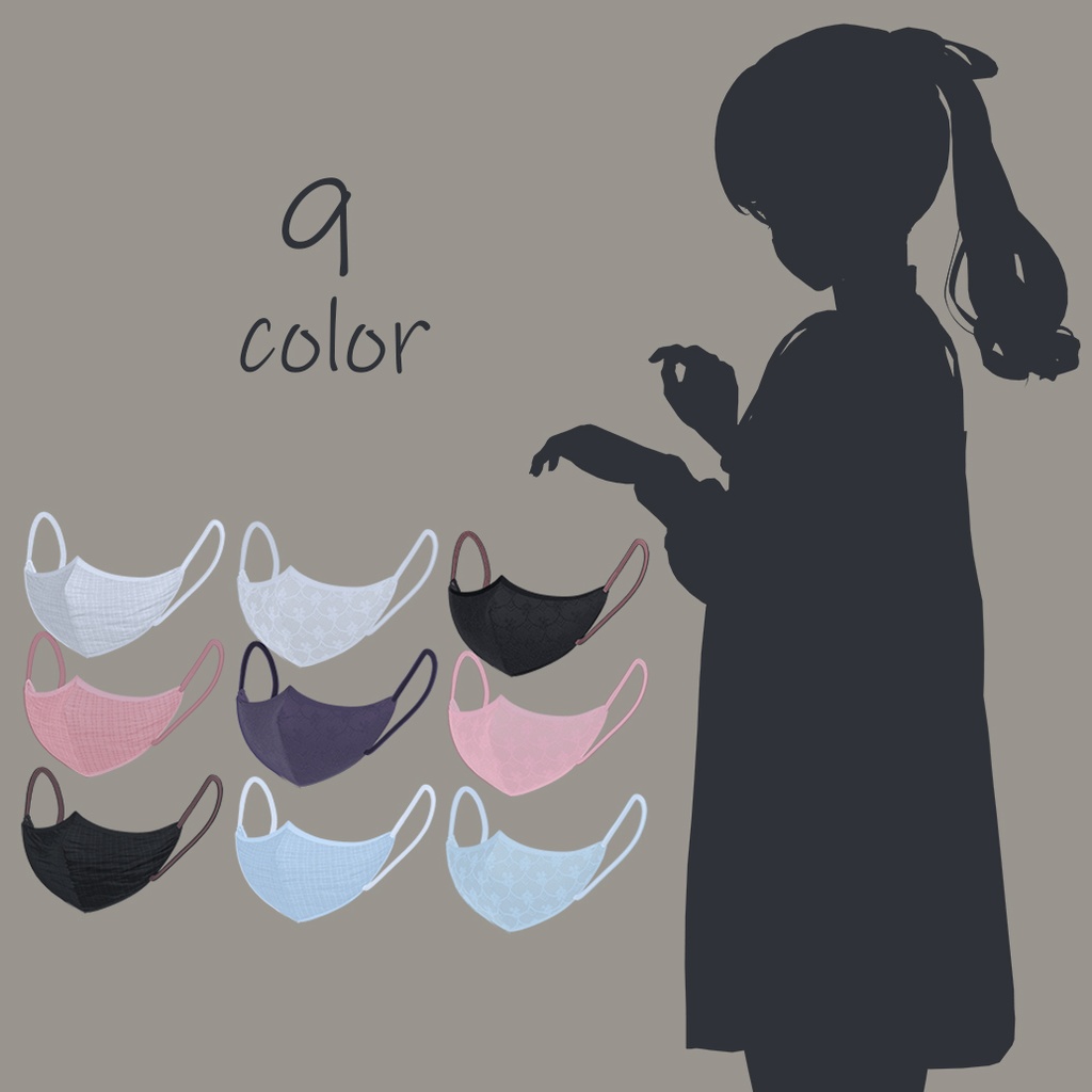 【VRChat想定】 Ash Veil Whispers 【VRC Accessories】