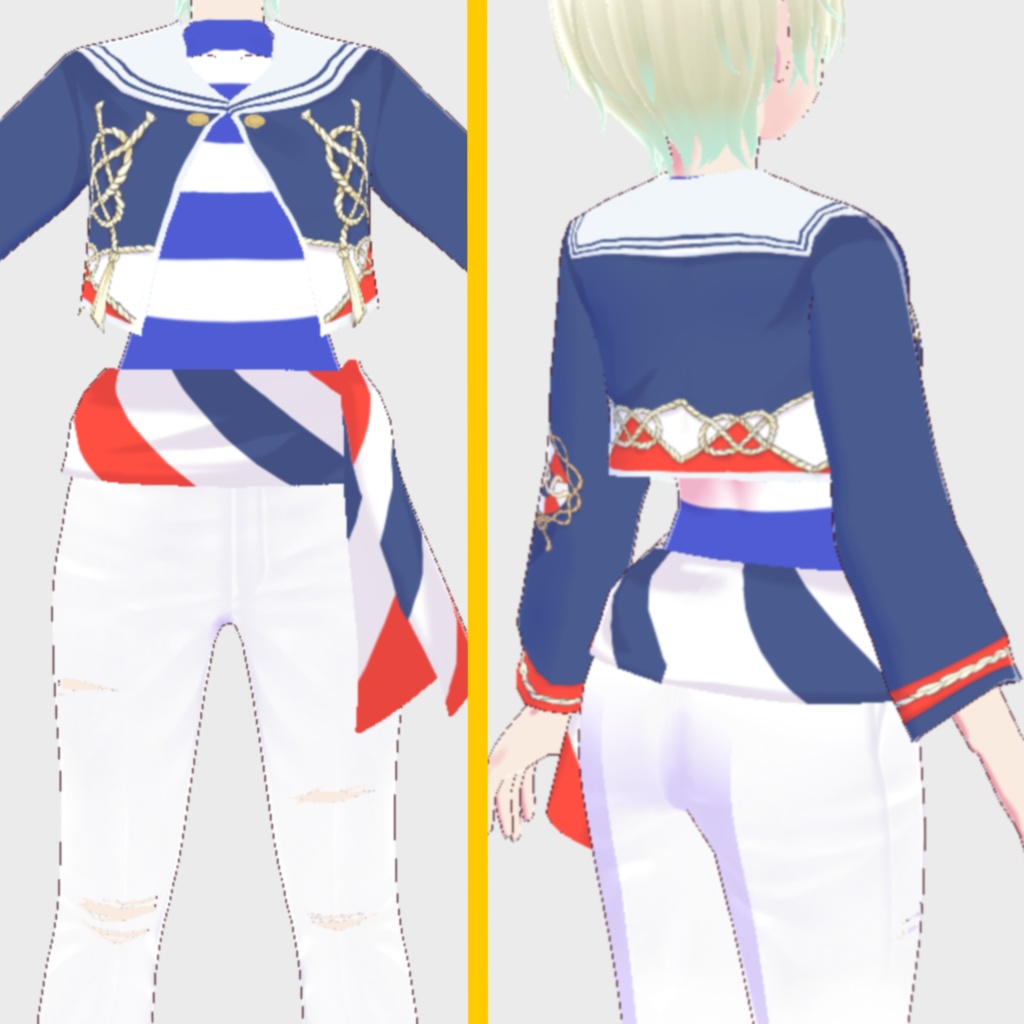 【Vroid】マリン衣装とキャラ配布【フリー】