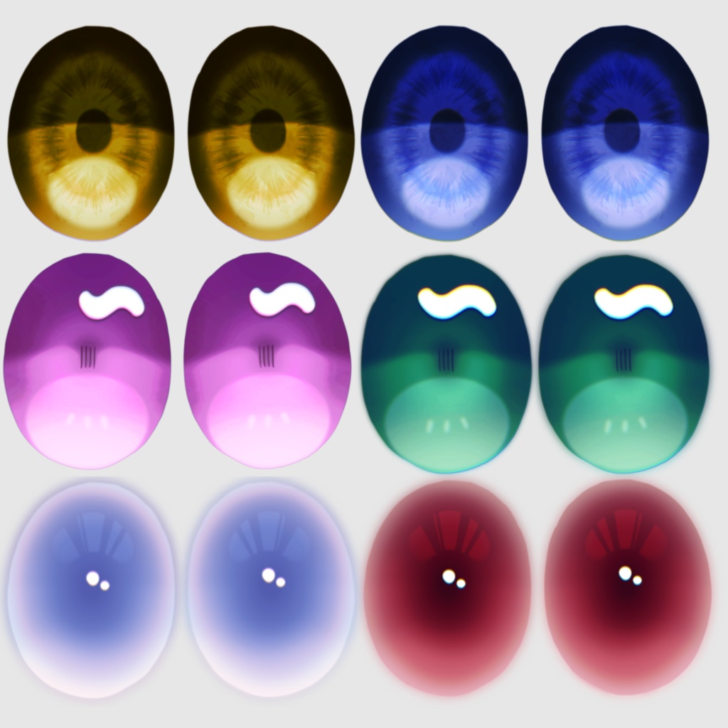 【無料】まめひなた瞳16種&肌2種