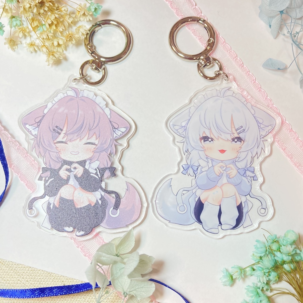 両面アクリルキーホルダー【まめひなた・キプフェル・アッシュ・真冬・ミルフィ】
