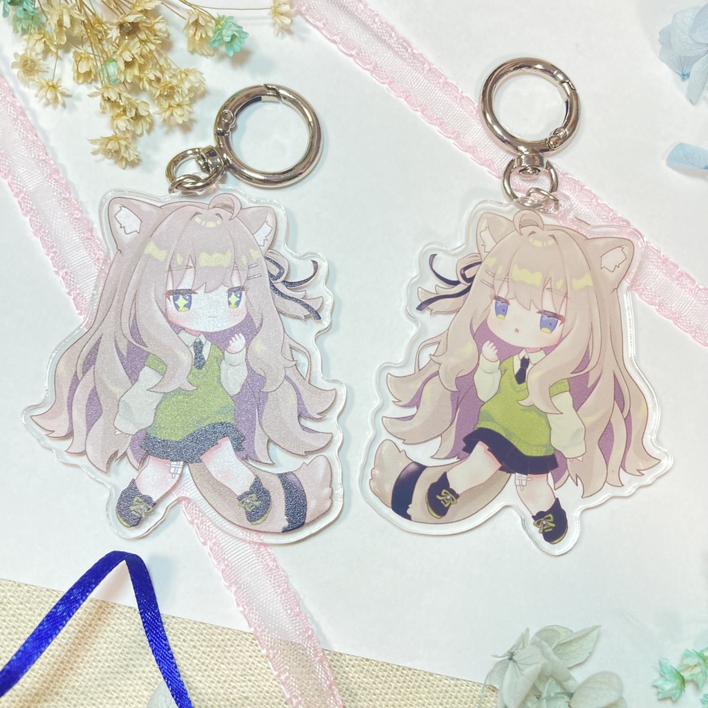 両面アクリルキーホルダー【まめひなた・キプフェル・アッシュ・真冬・ミルフィ】