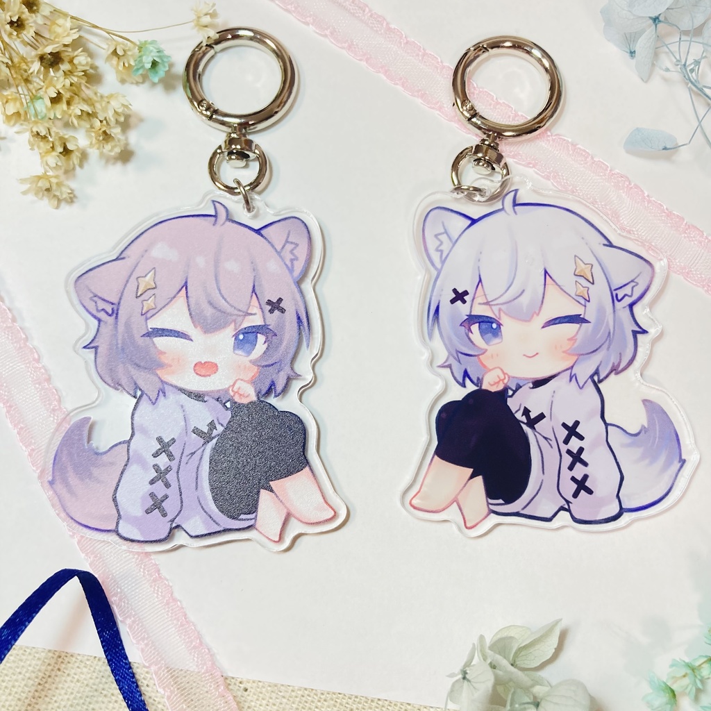 両面アクリルキーホルダー【まめひなた・キプフェル・アッシュ・真冬・ミルフィ】