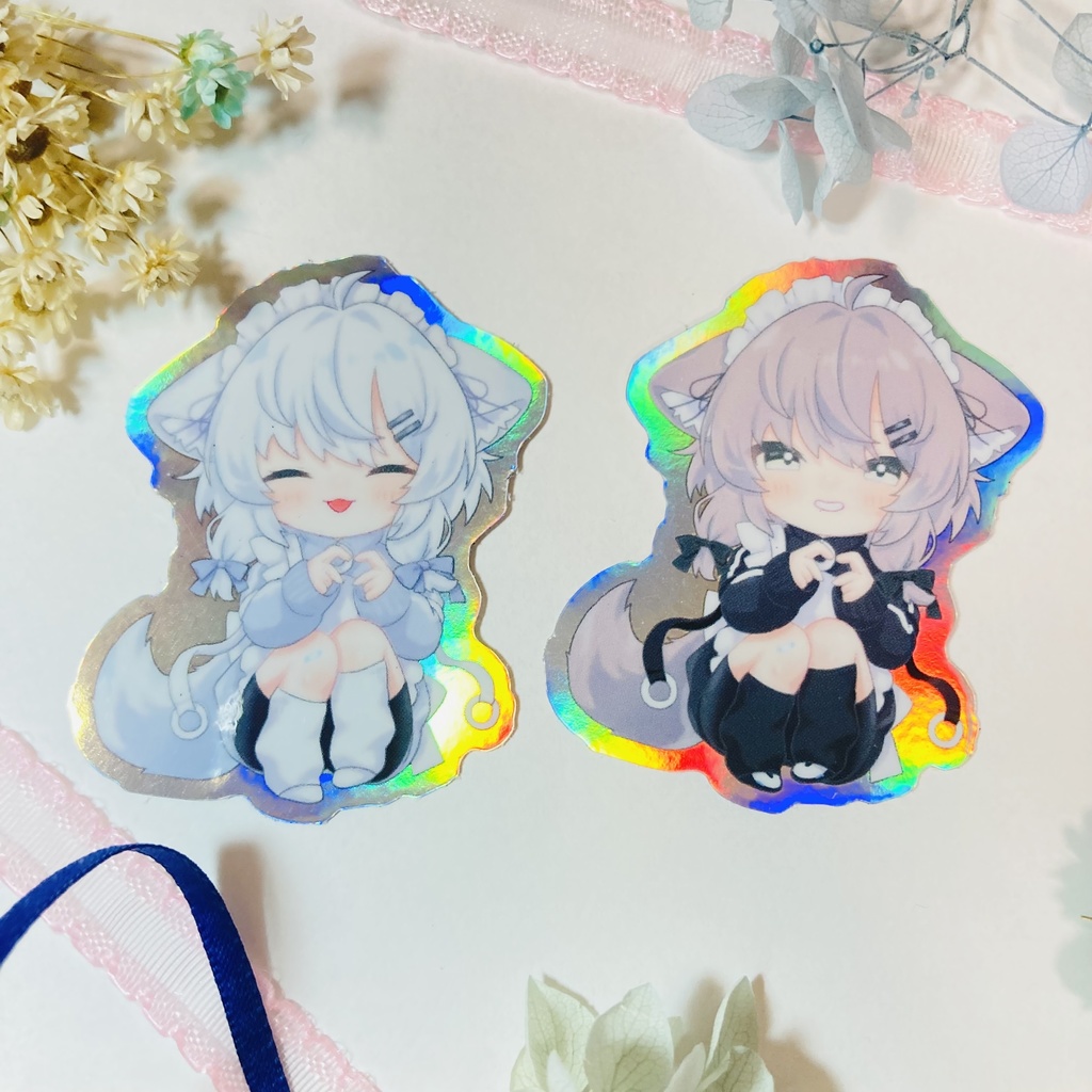 高耐候ステッカー【まめひなた・キプフェル・アッシュ・真冬・ミルフィ】