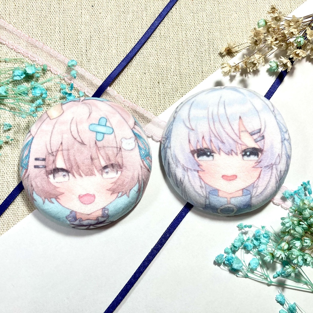 ぷにもふ缶バッチ【まめひなた・キプフェル・ミルフィ・真冬】