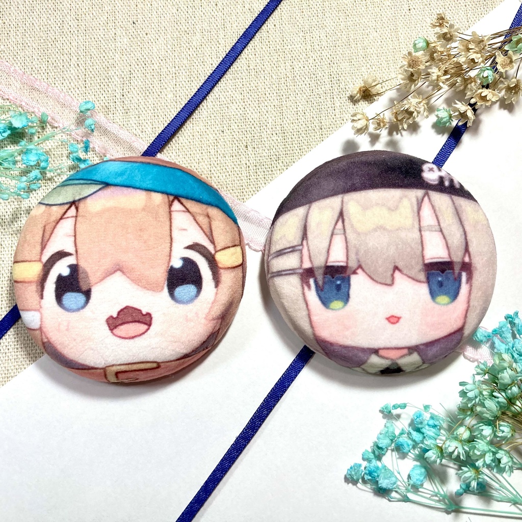 ぷにもふ缶バッチ【まめひなた・キプフェル・ミルフィ・真冬】