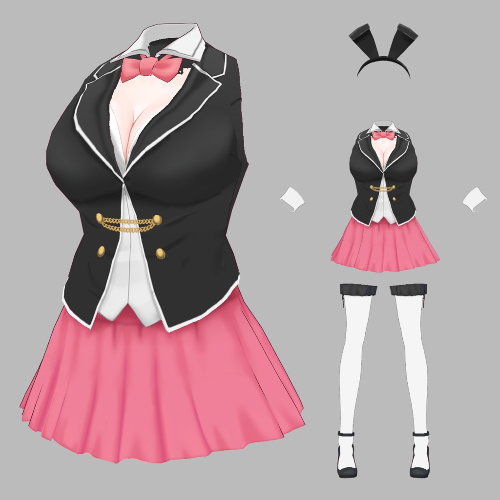 【VRoid】Bunny Costume フルセット+肌テクスチャのおまけ付き