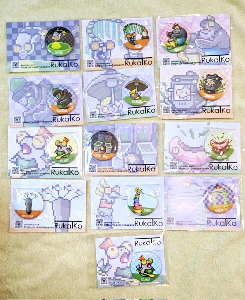 ドット絵缶バッジ